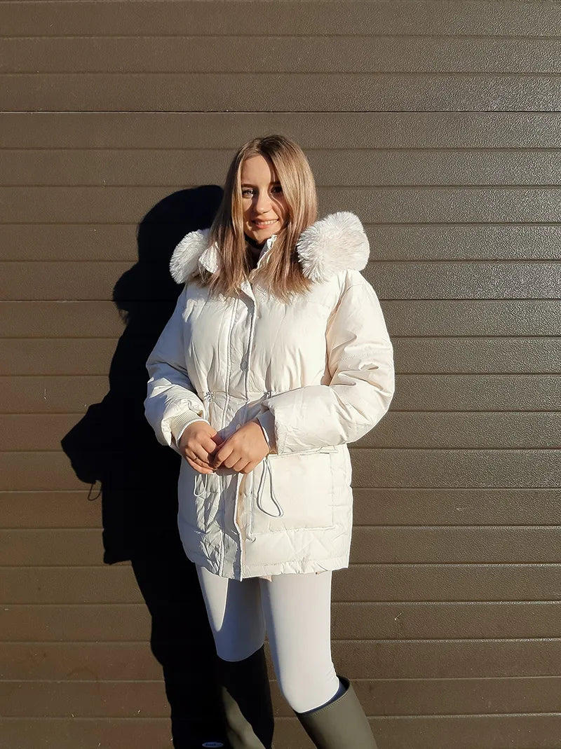 Women Thick Warm Padded Fur Parka