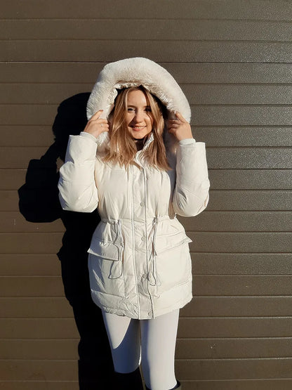 Women Thick Warm Padded Fur Parka