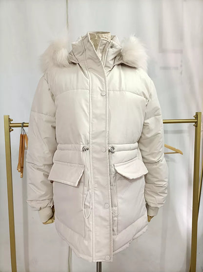 Women Thick Warm Padded Fur Parka