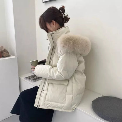 Women Thick Warm Padded Fur Parka