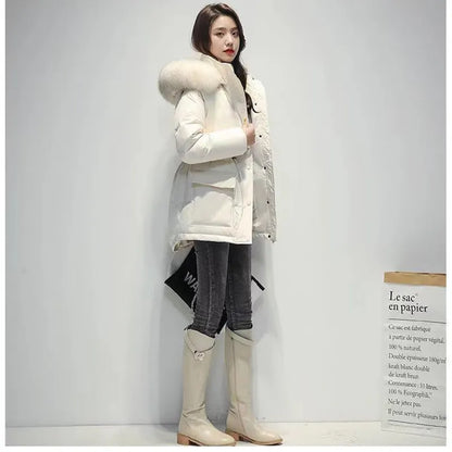 Women Thick Warm Padded Fur Parka