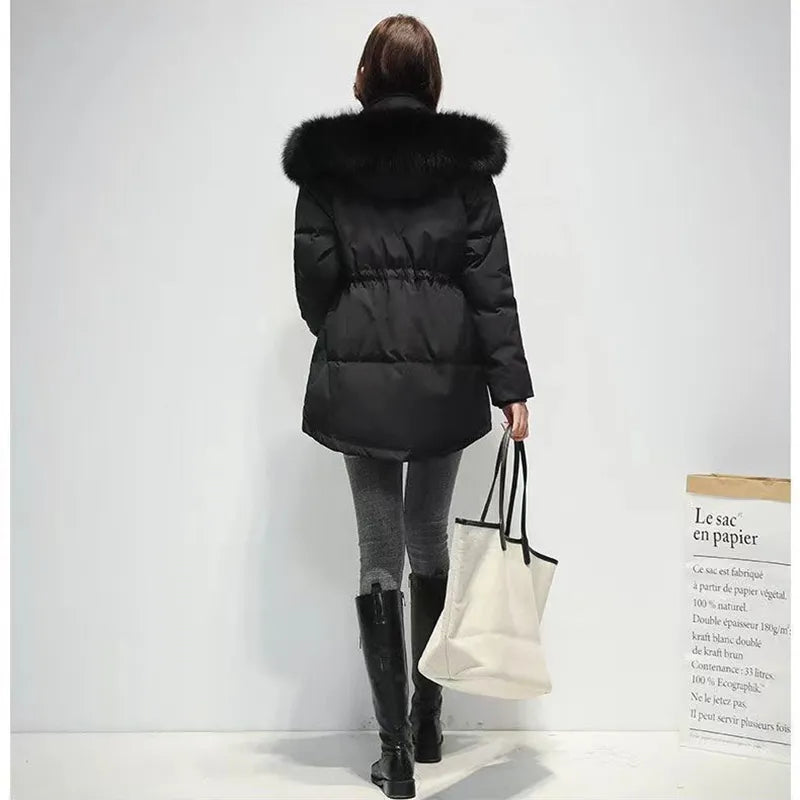 Women Thick Warm Padded Fur Parka