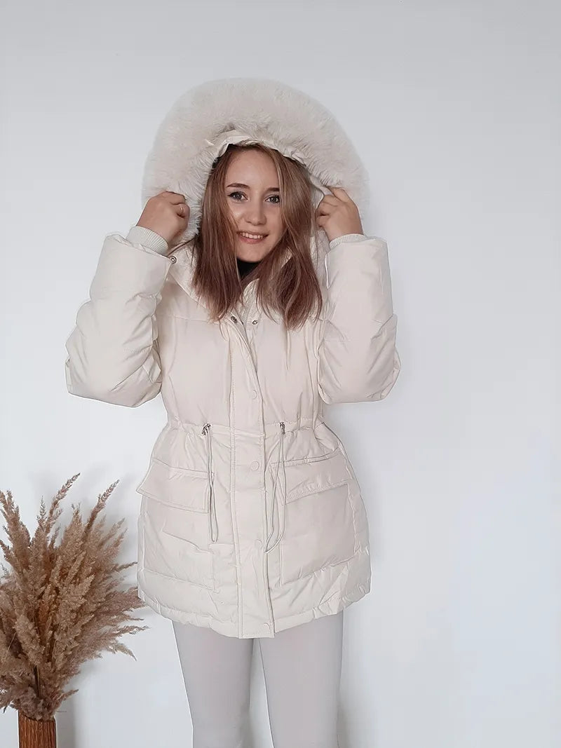 Women Thick Warm Padded Fur Parka