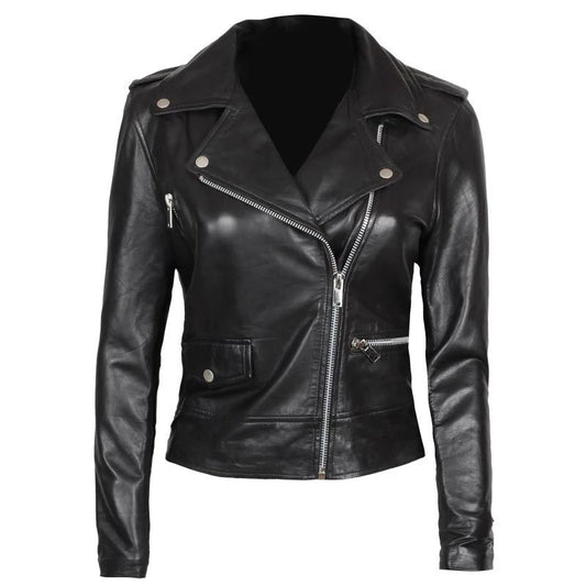 X Small Women Asym Biker Jacket - skyjackerz