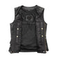 Black / X Small Lolita Women's Motorcycle Leather Vest - skyjackerz