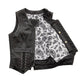 Black - White / X Small Love Lace Women's Motorcycle Leather Vest - skyjackerz