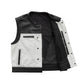 Black - White / Small Lowrider Men’s Perforated Leather Vest - skyjackerz
