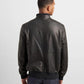 Men's Bomber Jacket with Rib Knit