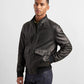 Men's Bomber Jacket with Rib Knit