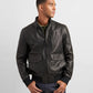 Men's Bomber Jacket with Rib Knit