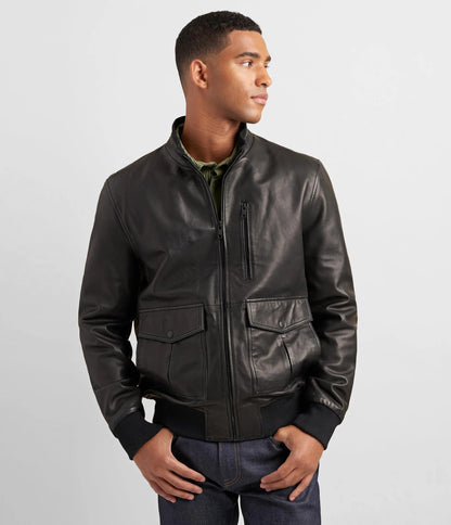 Medium Men's Bomber Jacket with Rib Knit - skyjackerz