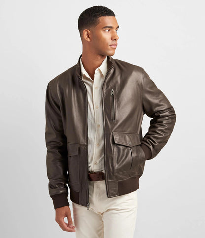 Medium Men's Bomber Jacket with Rib Knit - skyjackerz