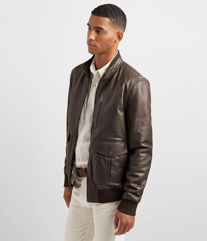 Medium Men's Bomber Jacket with Rib Knit - skyjackerz