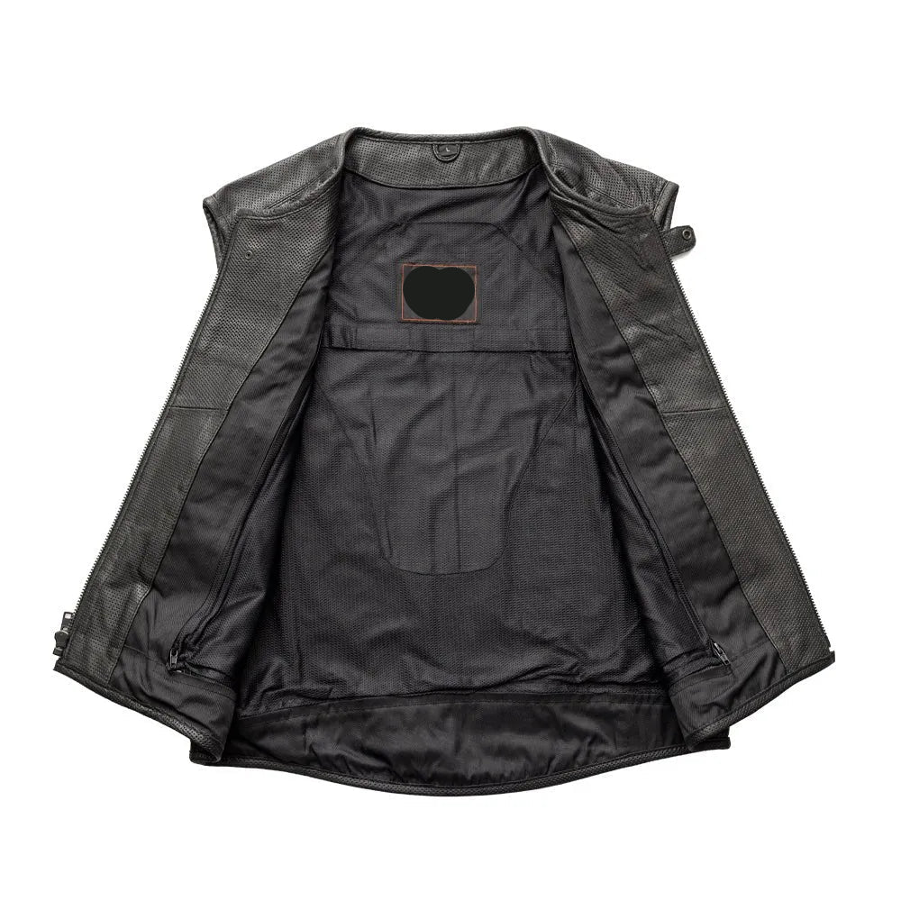 Black / Small Raceway - Men's Motorcycle Perforated Swat Style Vest - skyjackerz