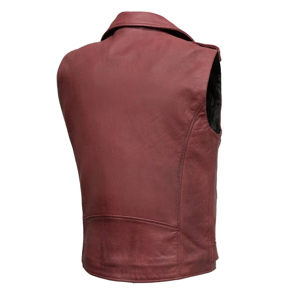 Black / Small Rocking Men's Motorcycle Leather Vest - skyjackerz