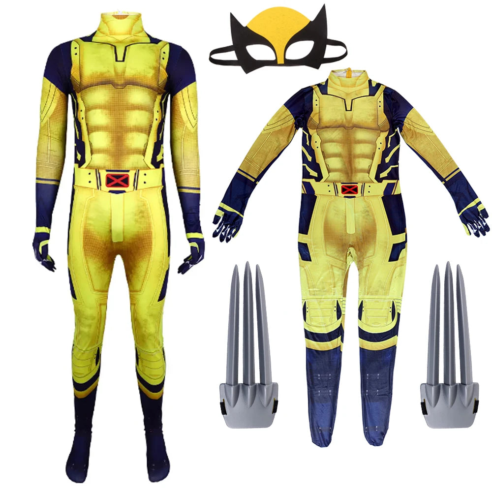 Wolverine Cosplay Bodysuit with Mask and Claws