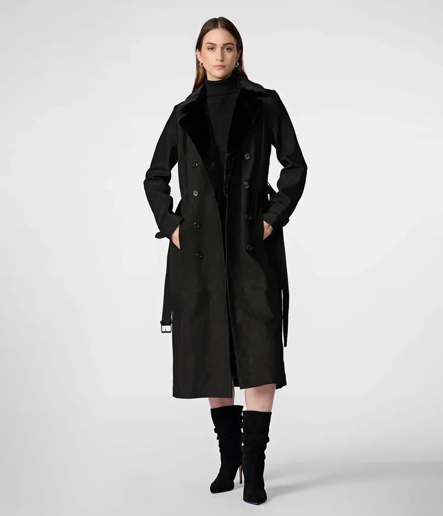 Savannah Faux Fur Trench