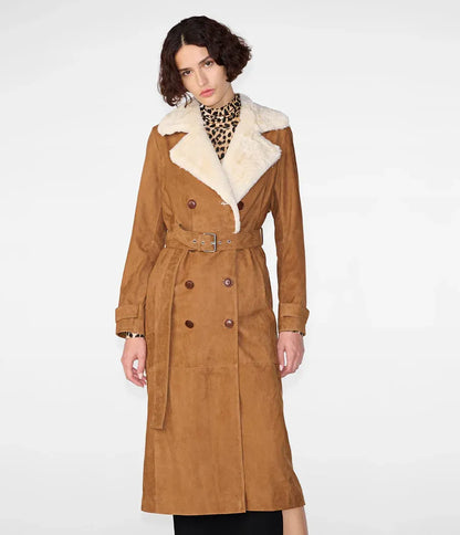 Cognac / Small Savannah Faux Fur Trench - skyjackerz