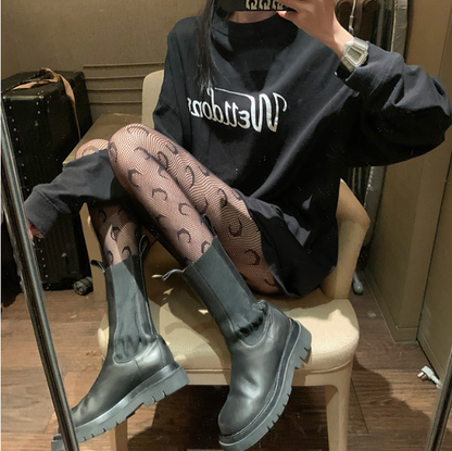 Moon Black Women's Mesh Pantyhose Collection - skyjackerz