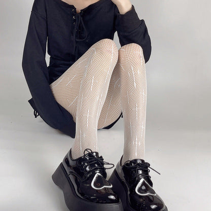 Cross White Women's Mesh Pantyhose Collection - skyjackerz
