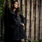 Small Women's Quilted Black Leather Trench Coat - skyjackerz