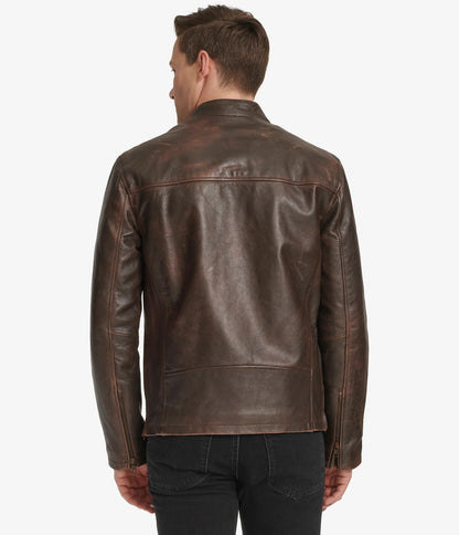 Medium Men's Durable Plain Leather Jacket - skyjackerz