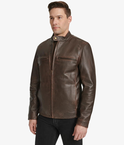 Medium Men's Durable Plain Leather Jacket - skyjackerz
