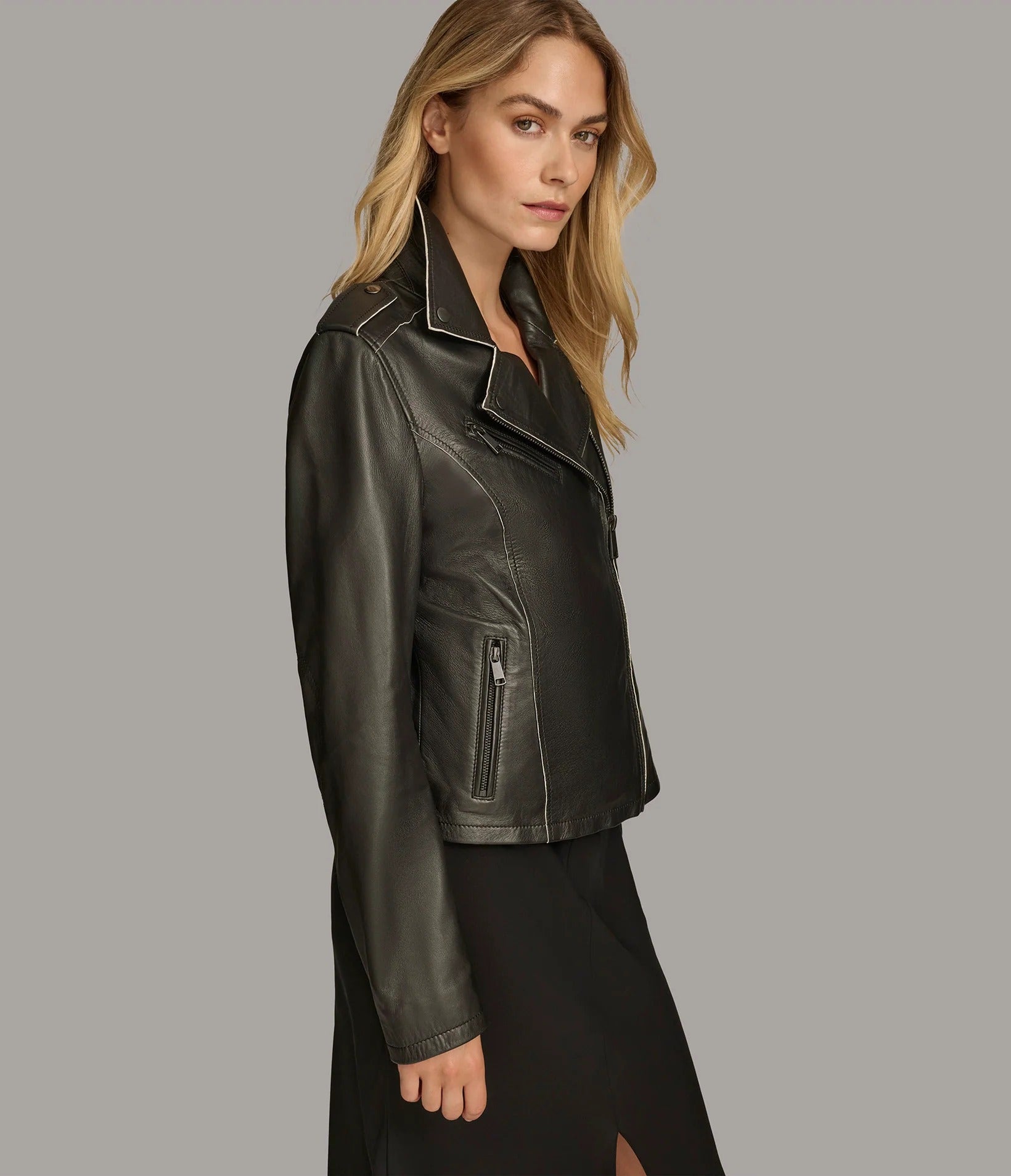 X Small Women's Stylish Edgy Leather Jacket - skyjackerz