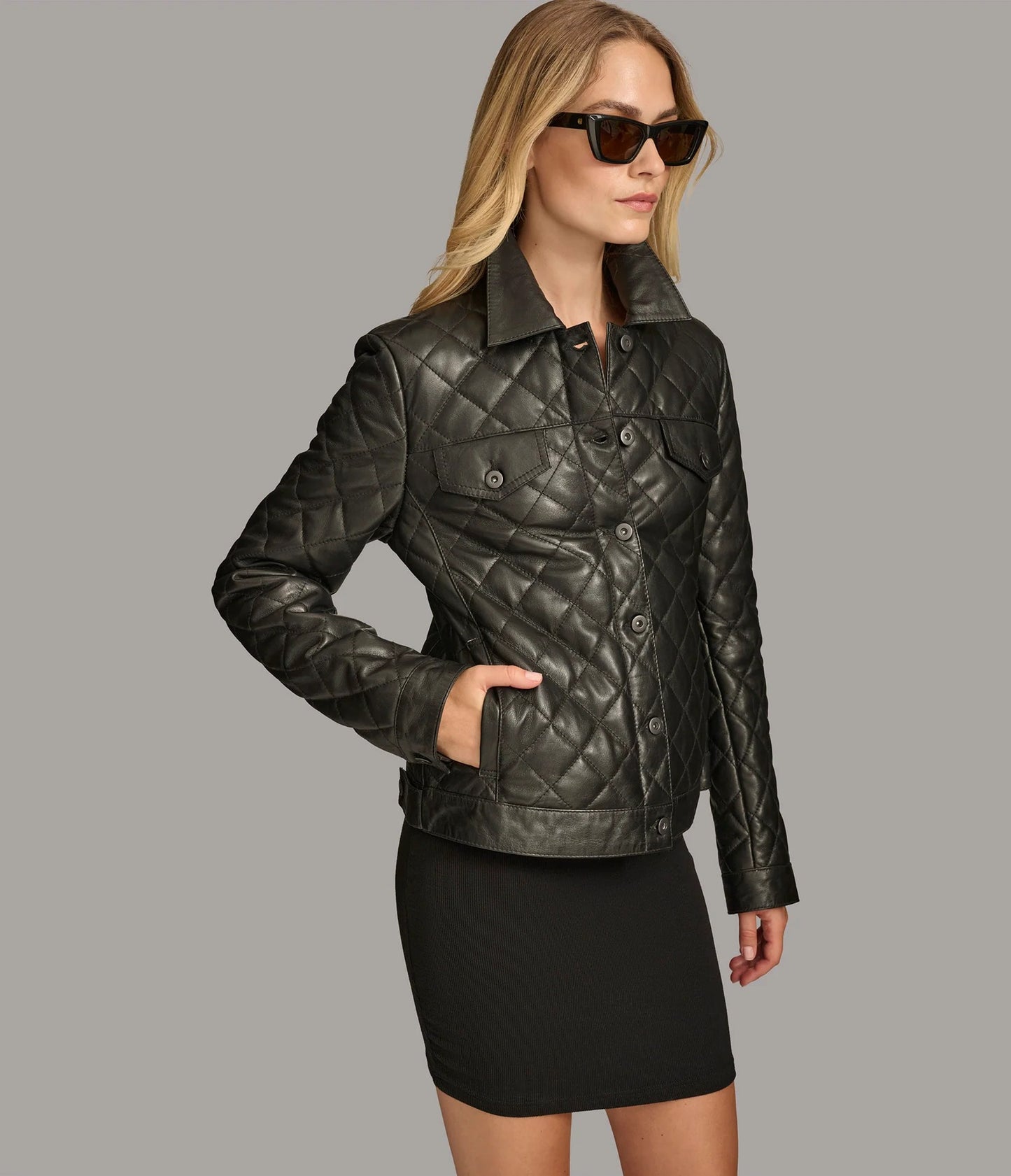 Women's Designer Quilted Leather Jacket