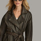 Small Women's Designer Washed Moto Trench Coat - skyjackerz