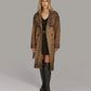 Small Women's Distressed Leather Trench Coat - skyjackerz