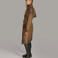 Small Women's Distressed Leather Trench Coat - skyjackerz