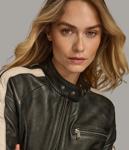 X Small Women's Oversized Striped Racer Jacket - skyjackerz