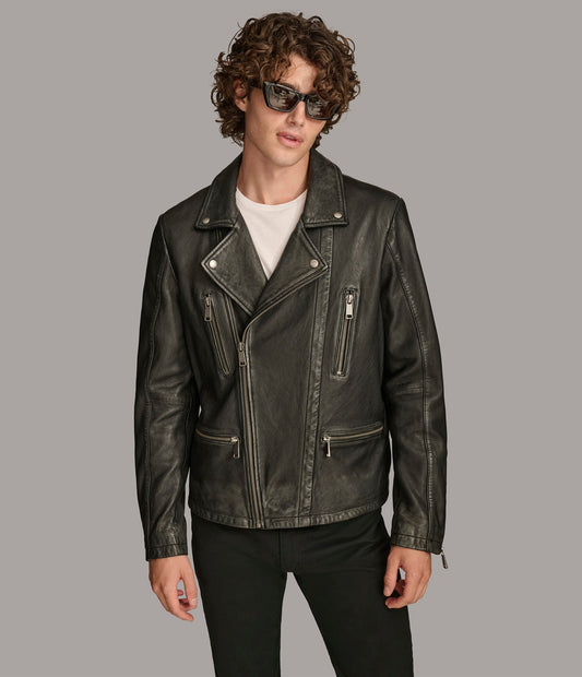 Medium Men's Classic Biker Style Jacket - skyjackerz