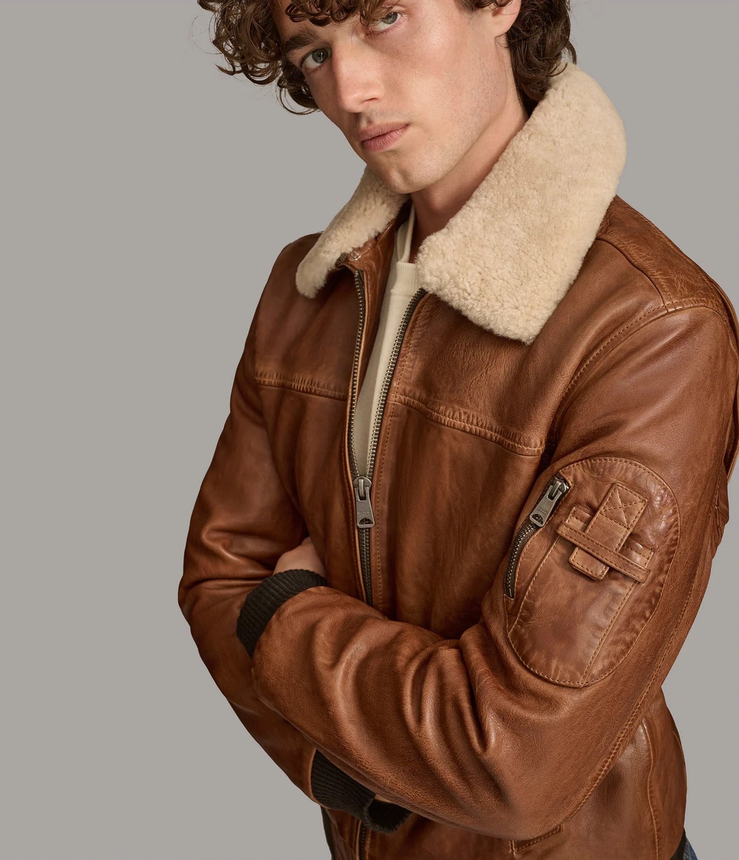 Men's Ace Bomber Casual Leather Jacket