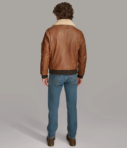 Medium Men's Ace Bomber Casual Leather Jacket - skyjackerz