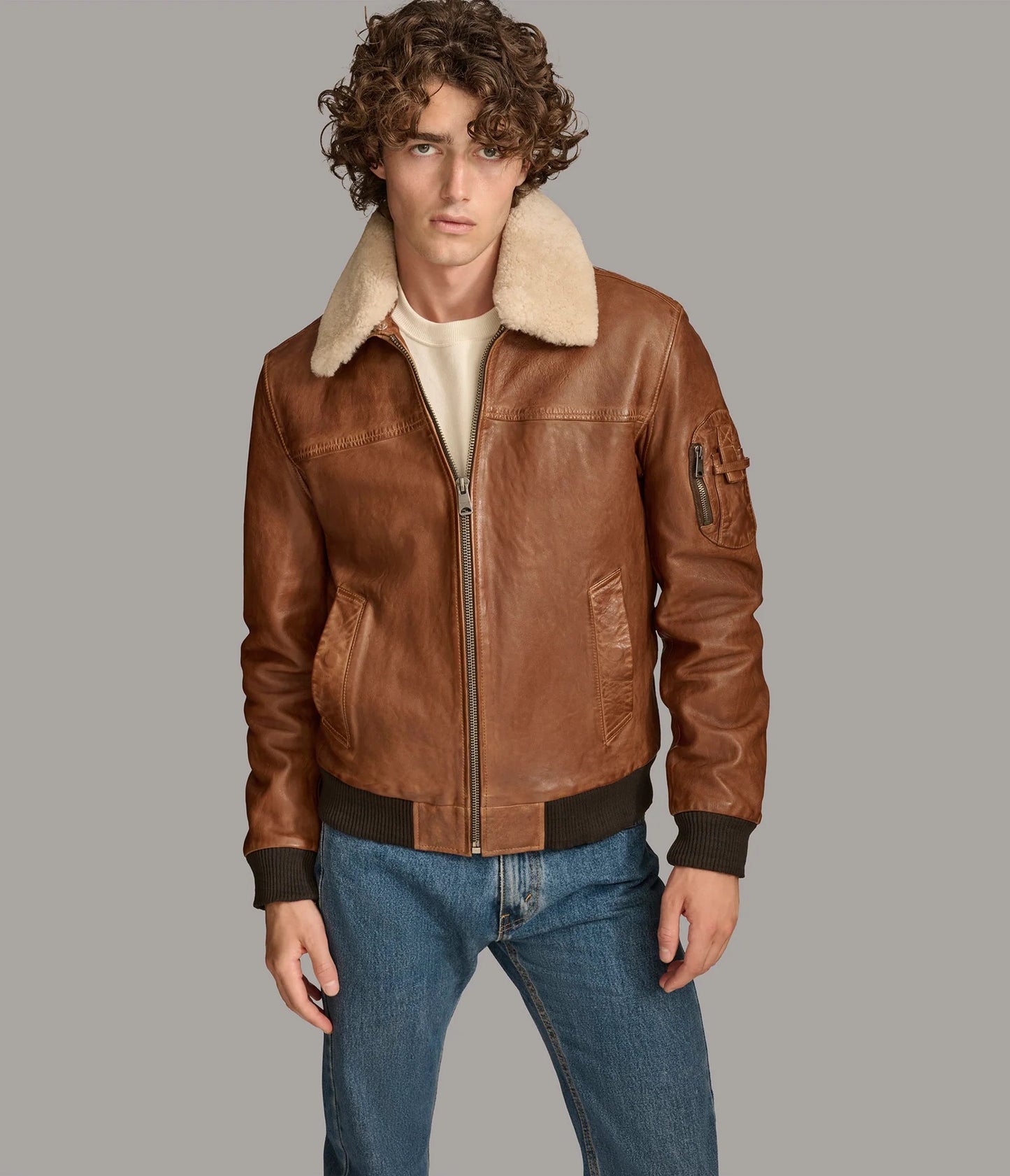 Men's Ace Bomber Casual Leather Jacket