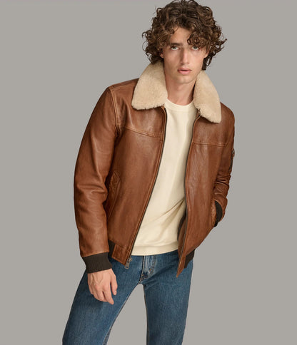 Men's Ace Bomber Casual Leather Jacket