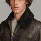 Medium Men's Ace Bomber Leather Jacket - skyjackerz