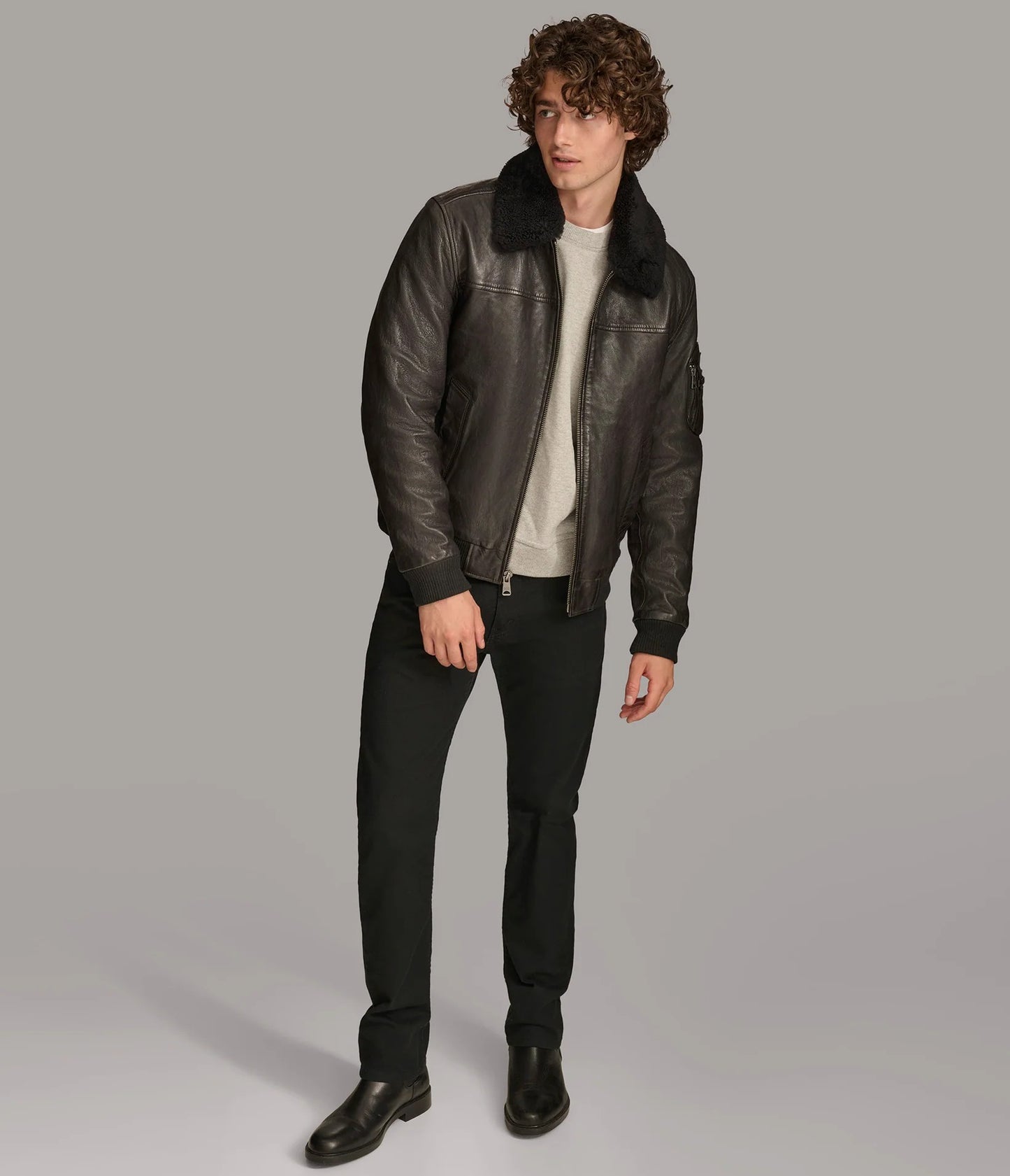 Men's Ace Bomber Leather Jacket