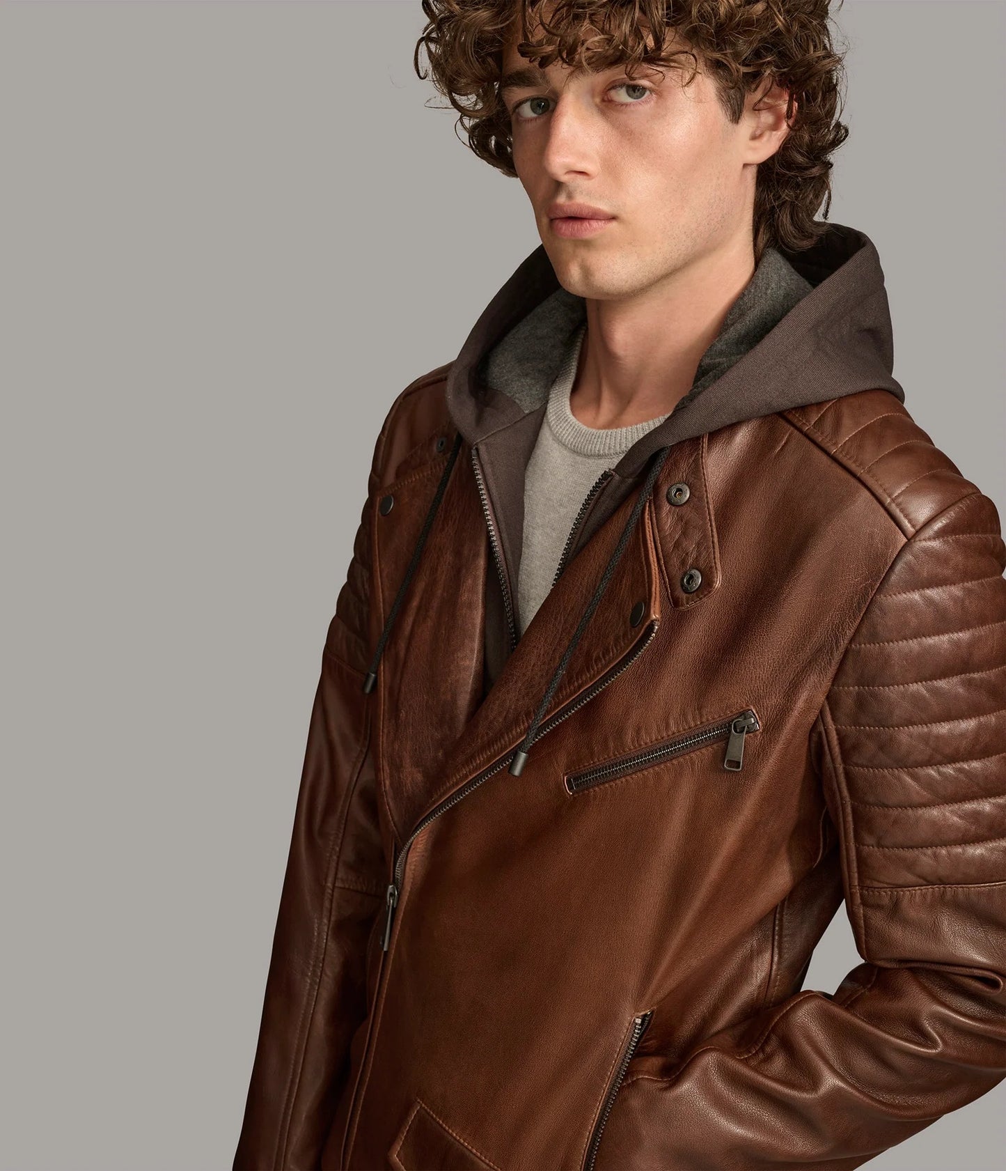 Medium Men's Retro Biker Leather Jacket - skyjackerz