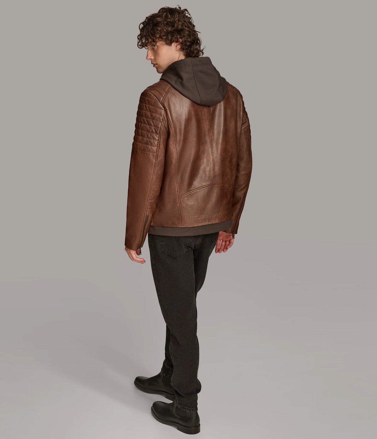 Medium Men's Retro Biker Leather Jacket - skyjackerz