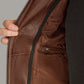 Medium Men's Zip Up Leather Jacket with Removable Collar - skyjackerz