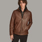Medium Men's Zip Up Leather Jacket with Removable Collar - skyjackerz