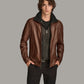 Medium Men's Zip Up Leather Jacket with Removable Collar - skyjackerz