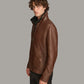 Medium Men's Zip Up Leather Jacket with Removable Collar - skyjackerz