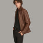 Medium Men's Zip Up Leather Jacket with Removable Collar - skyjackerz