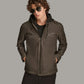 Medium Men's Hooded Casual Leather Jacket - skyjackerz