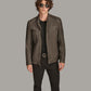 Medium Men's Hooded Casual Leather Jacket - skyjackerz
