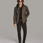 Medium Men's Hooded Casual Leather Jacket - skyjackerz